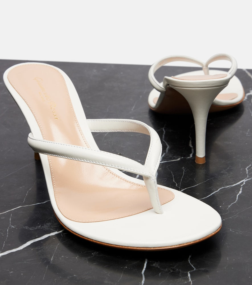 Gianvito Rossi Calypso 70 leather thong sandals (White) - Heeled Sandals