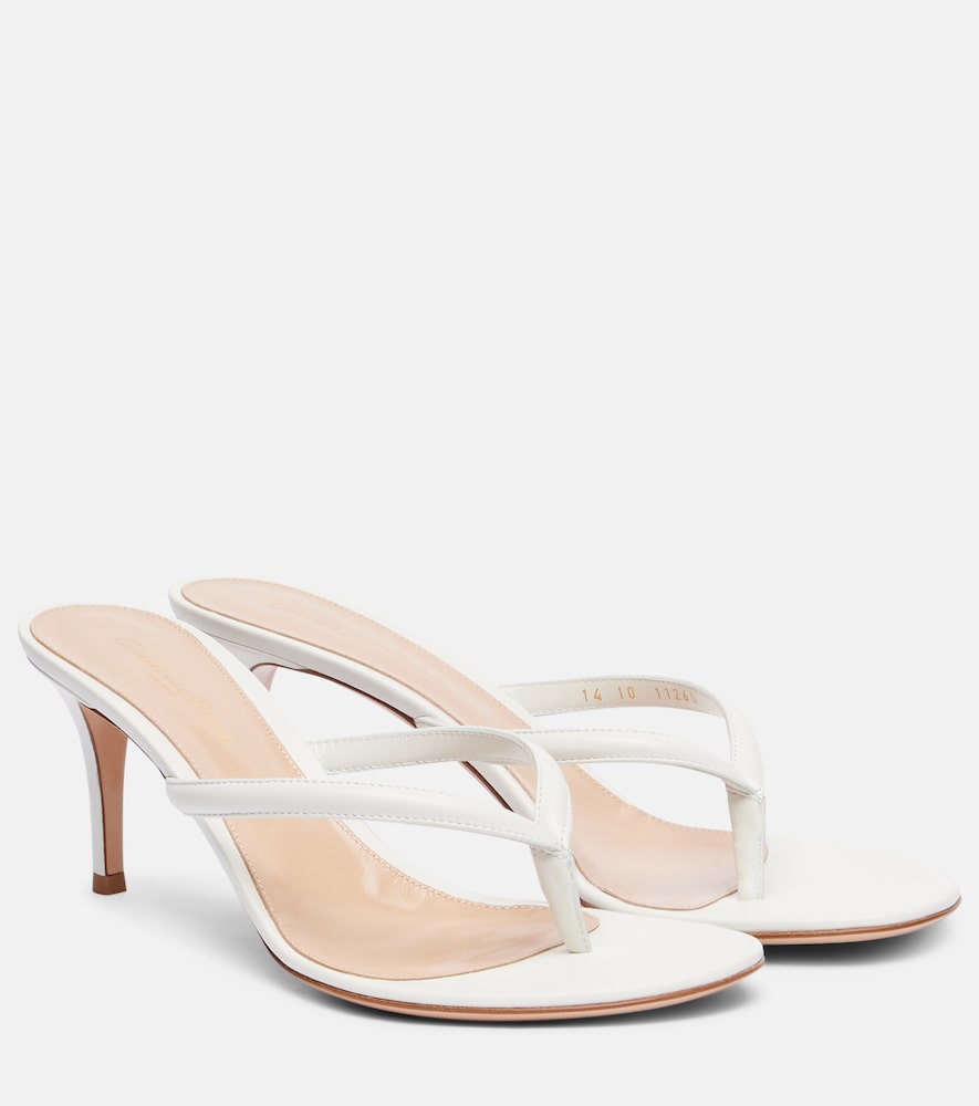 Gianvito Rossi Calypso 70 leather thong sandals (White) - Heeled Sandals