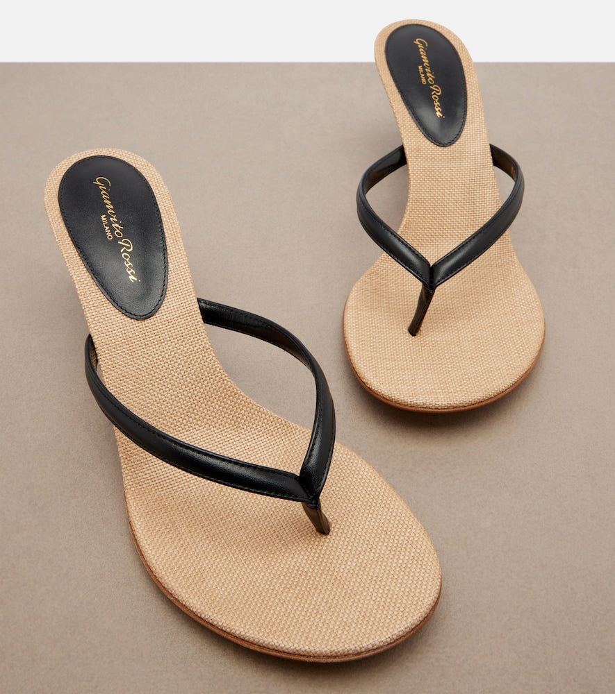 Black Gianvito Rossi Calypso leather thong sandals - Heeled Sandals