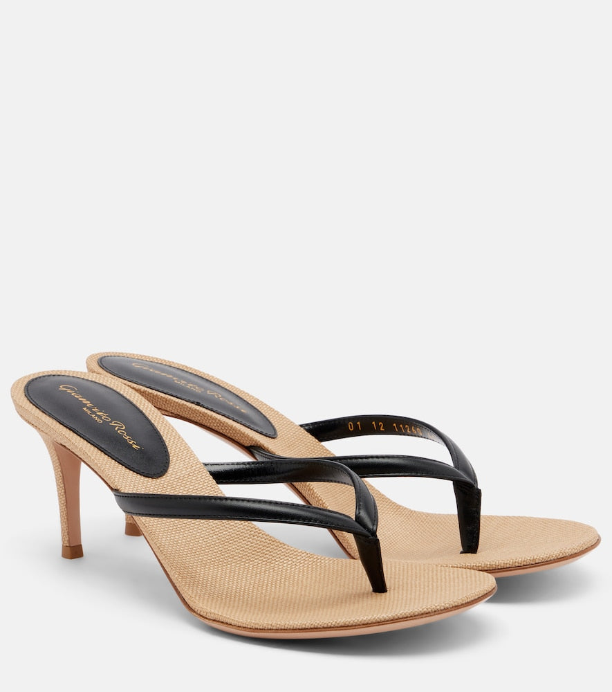 Black Gianvito Rossi Calypso leather thong sandals - Heeled Sandals