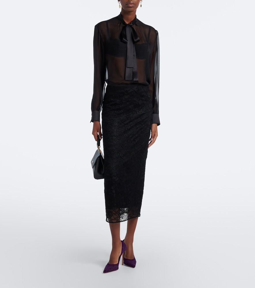 Gianvito Rossi Claudia suede-trimmed lace pumps - Purple High-Heel Pumps