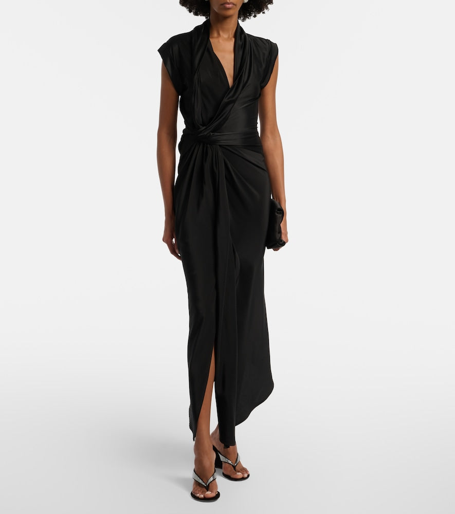 Black Gianvito Rossi Crystal-embellished suede wedge thong sandals - Mid Heel Sandals