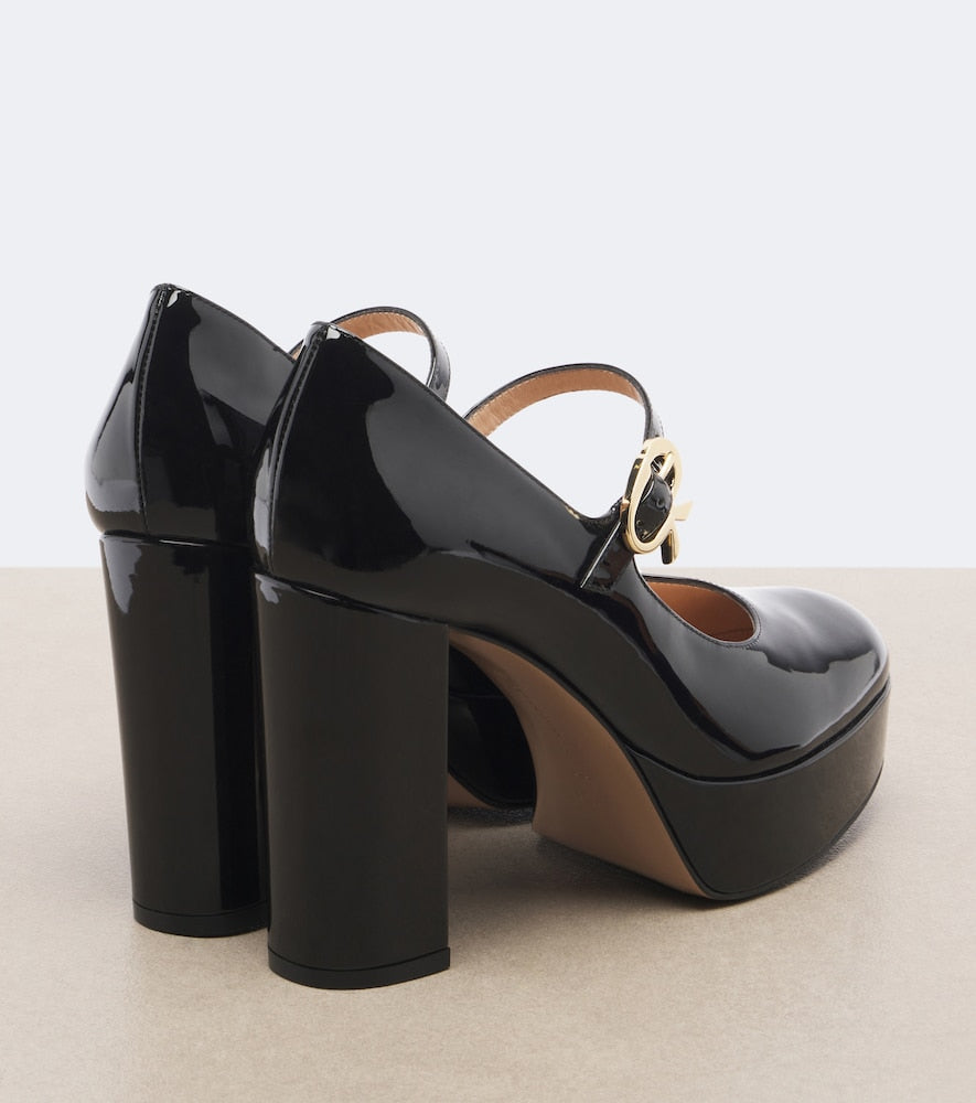 Gianvito Rossi Doris patent leather Mary Jane platform pumps - Black High-Heel Pumps