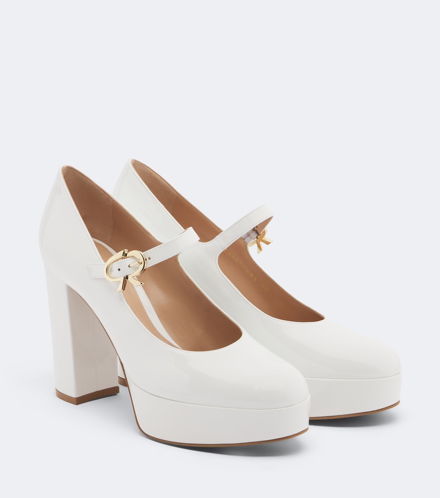 Gianvito Rossi Doris patent leather Mary Jane platform pumps in White - High-Heel Pumps