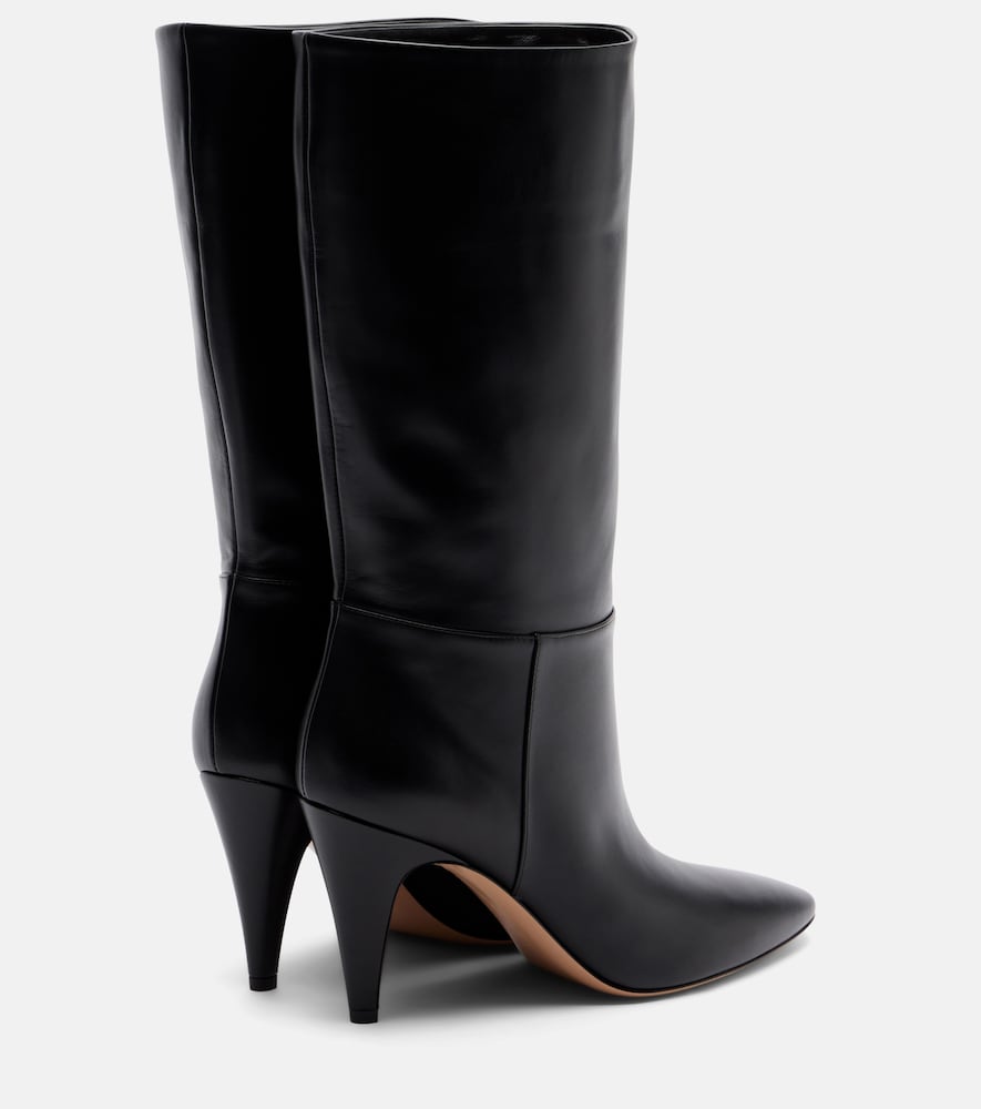 Black Gianvito Rossi Elise 85 leather mid-calf boots - High Heels