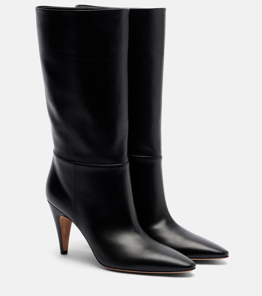 Black Gianvito Rossi Elise 85 leather mid-calf boots - High Heels