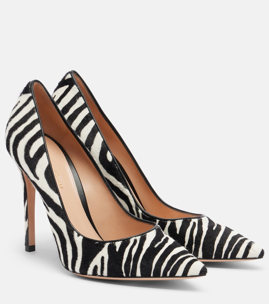 Gianvito Rossi Gianvito zebra-print calf hair pumps in Black - High-Heel Pumps