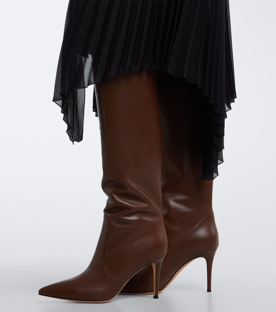 Gianvito Rossi Hansen 85 knee-high leather boots - Brown High Heels