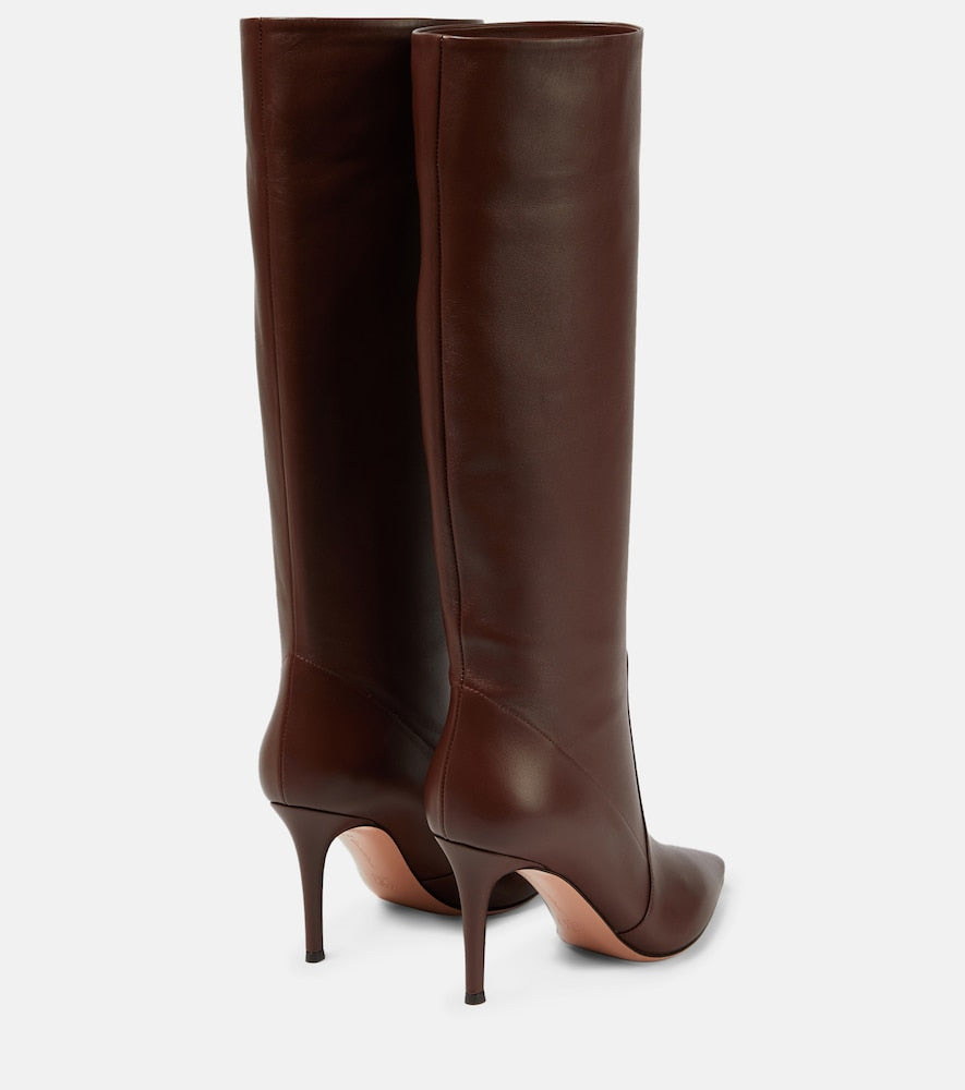 Gianvito Rossi Hansen 85 knee-high leather boots - Brown High Heels