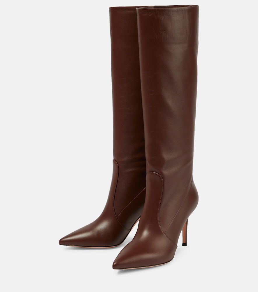 Gianvito Rossi Hansen 85 knee-high leather boots - Brown High Heels
