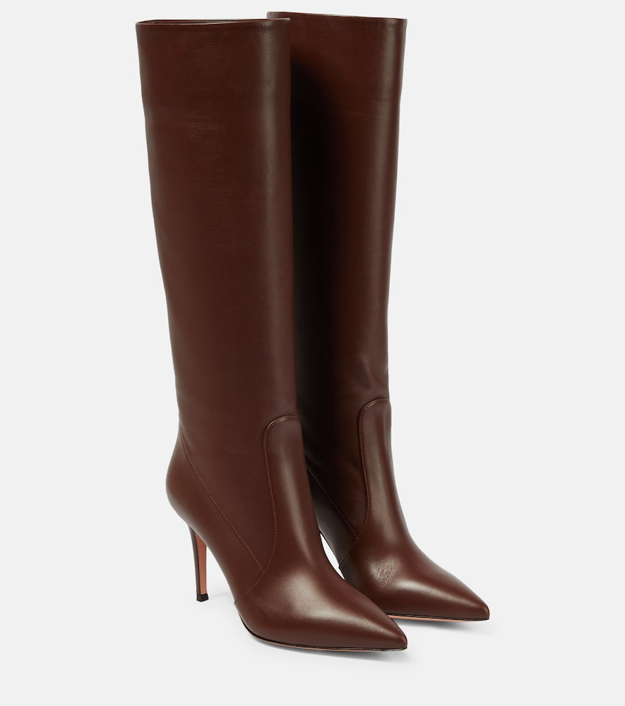 Gianvito Rossi Hansen 85 knee-high leather boots - Brown High Heels