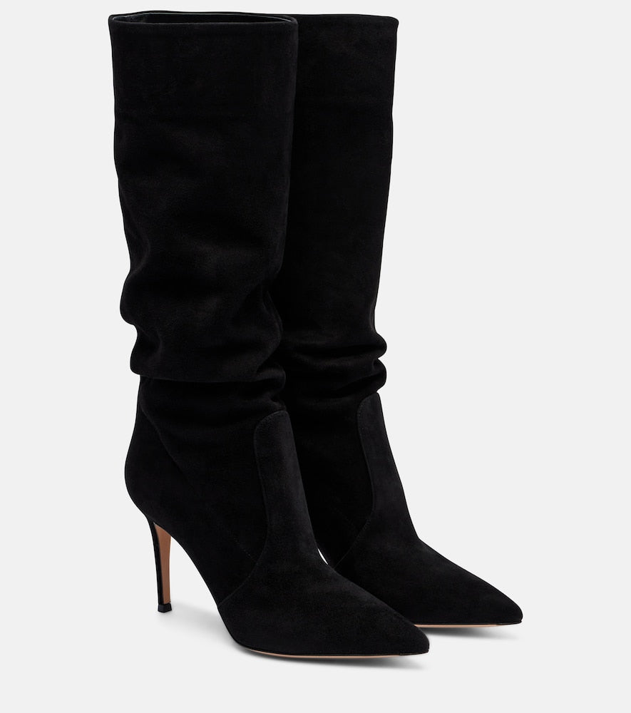 Gianvito Rossi Hansen 85 suede knee-high boots in Black - Mid Heel Boots