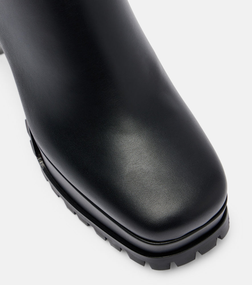 Gianvito Rossi Harlem leather platform ankle boots - Black Mid Heel Boots