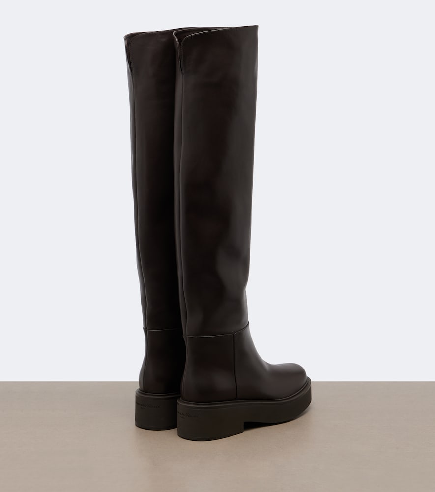 Gianvito Rossi Hiro leather over-the-knee boots in Brown - Flat Boots