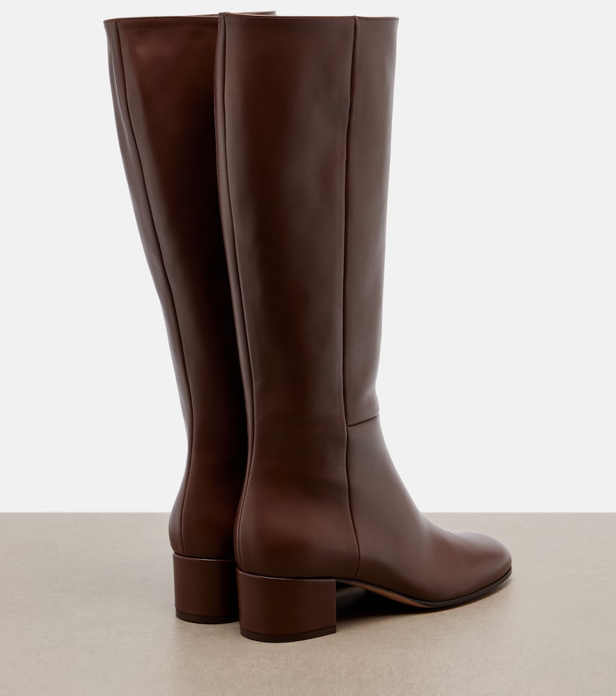 Gianvito Rossi Joelle leather knee-high boots in Brown - Mid Heels
