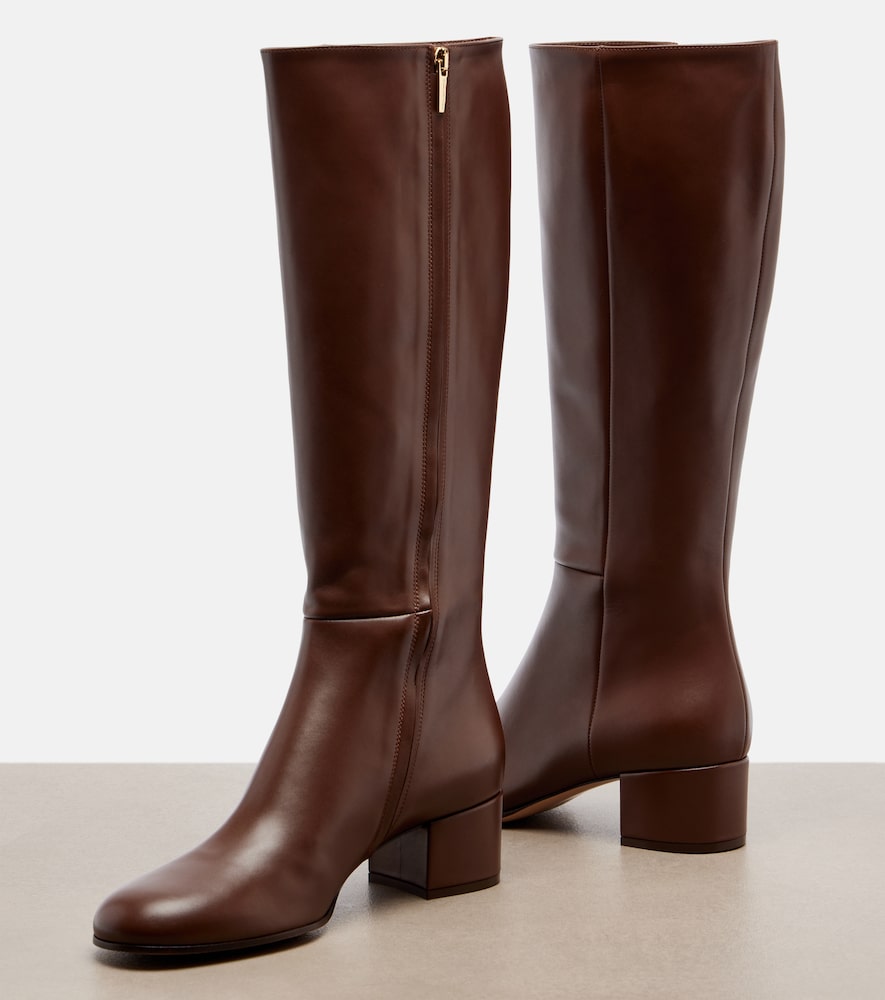 Gianvito Rossi Joelle leather knee-high boots in Brown - Mid Heels