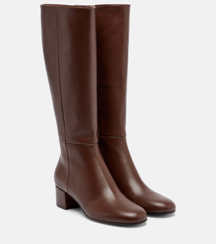 Gianvito Rossi Joelle leather knee-high boots in Brown - Mid Heels