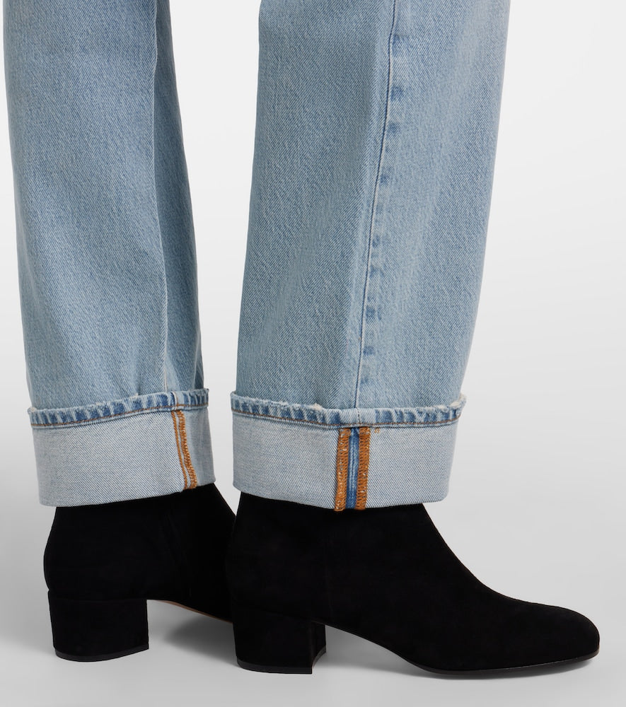 Gianvito Rossi Joelle suede ankle boots (Black) - Mid Heel Boots