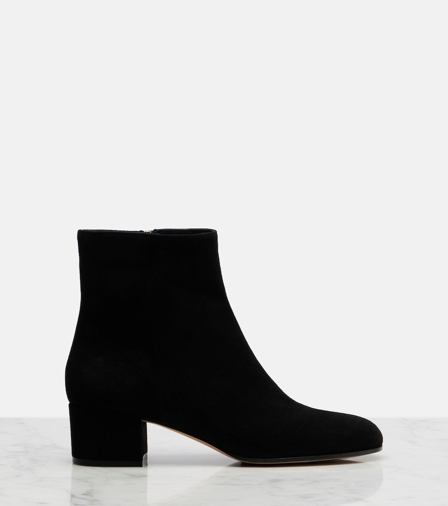 Gianvito Rossi Joelle suede ankle boots (Black) - Mid Heel Boots