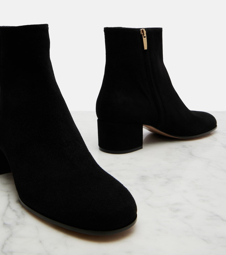 Gianvito Rossi Joelle suede ankle boots (Black) - Mid Heel Boots
