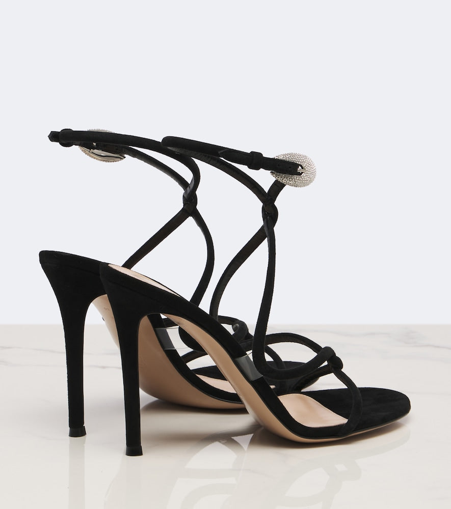 Gianvito Rossi Jungle Mamba embellished suede sandals (Black) - High-Heel Sandals