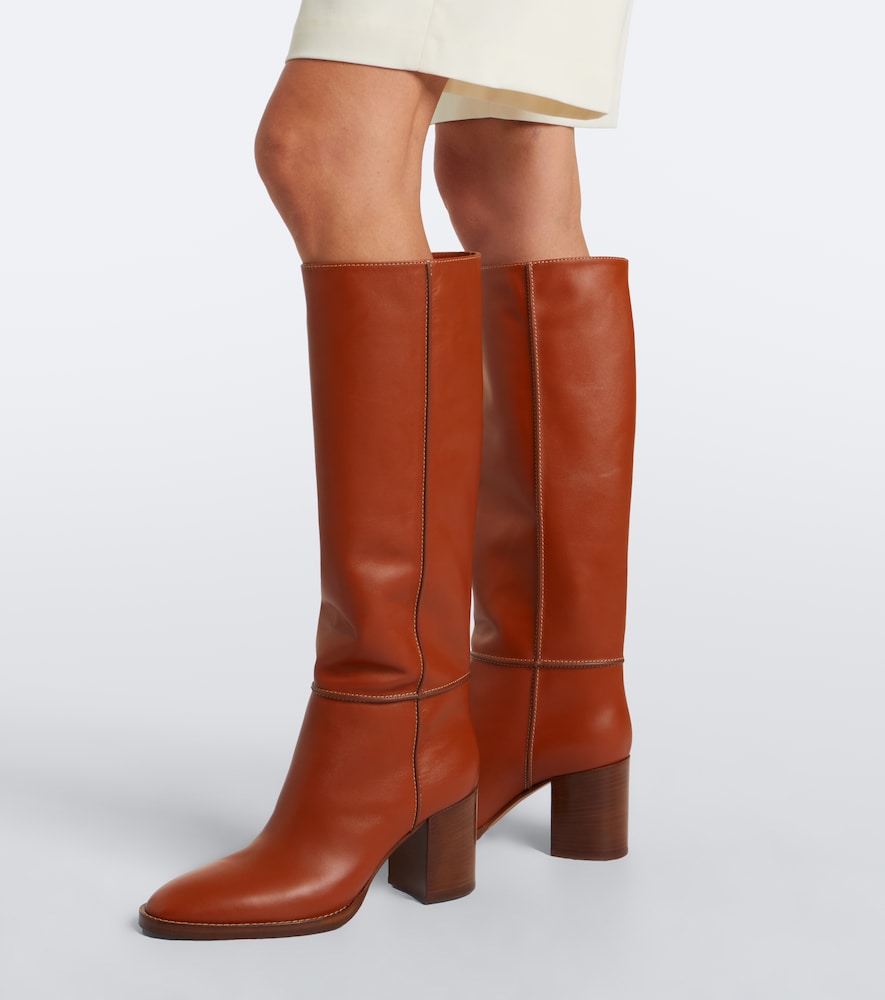 Gianvito Rossi Leather knee-high boots (Brown) - Mid Heels
