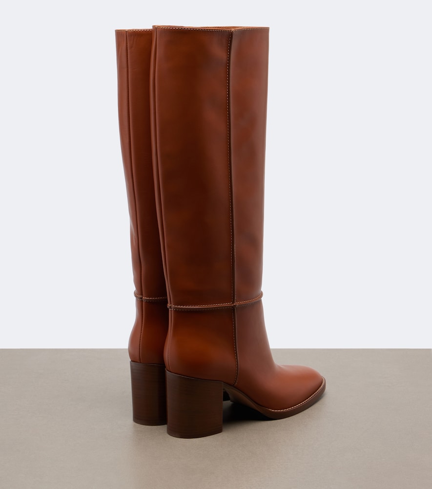 Gianvito Rossi Leather knee-high boots (Brown) - Mid Heels