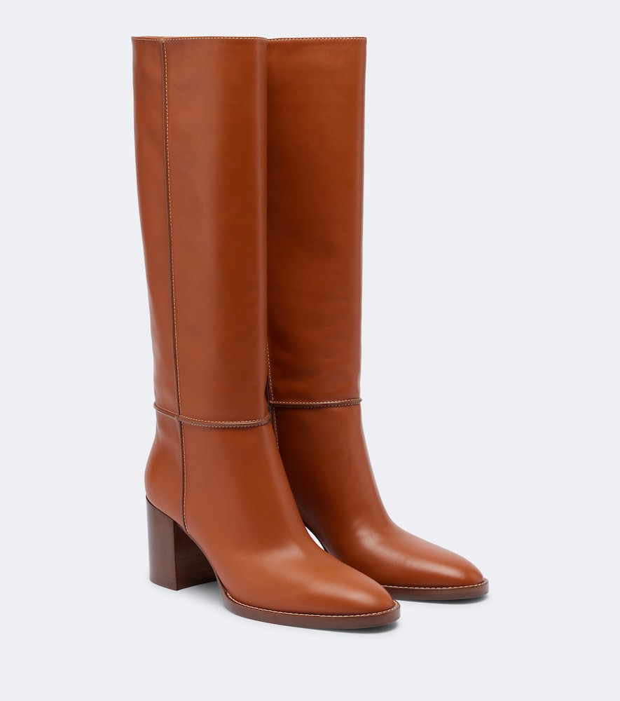 Gianvito Rossi Leather knee-high boots (Brown) - Mid Heels