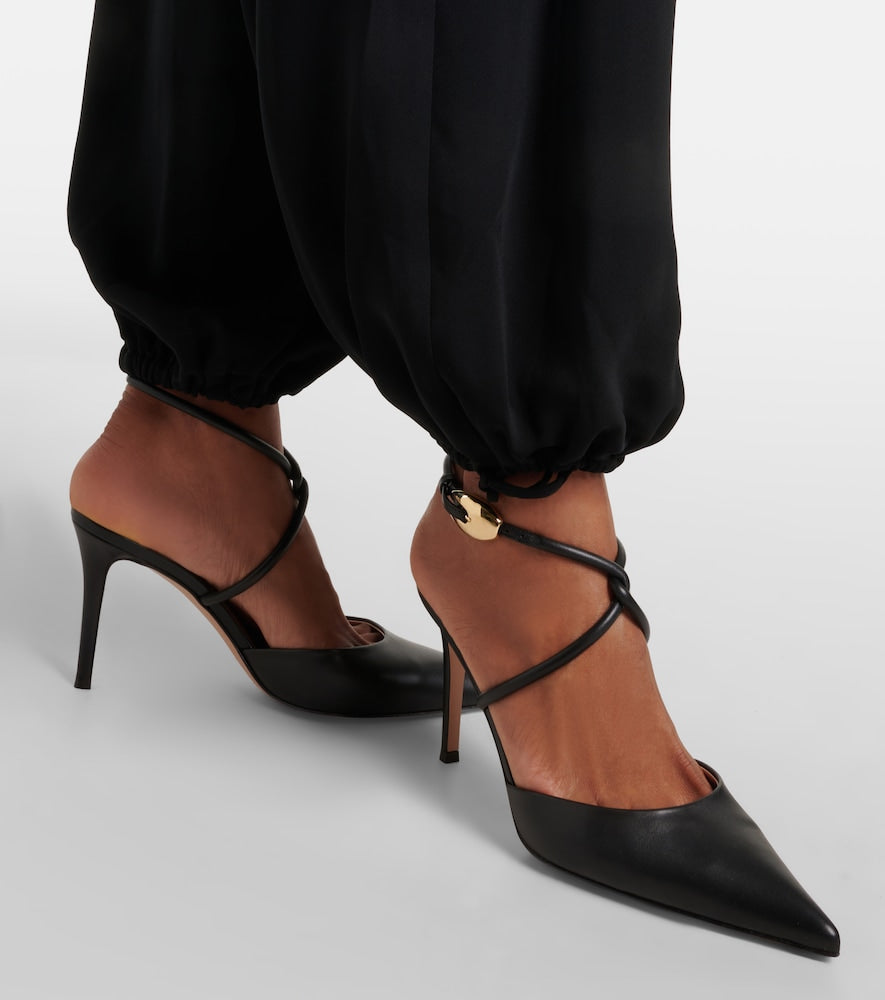 Gianvito Rossi Leather slingback pumps (Black) - Mid Heel Pumps