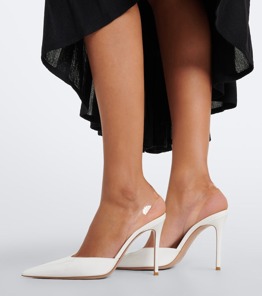 Gianvito Rossi Leather slingback pumps (White) - High-Heel Pumps