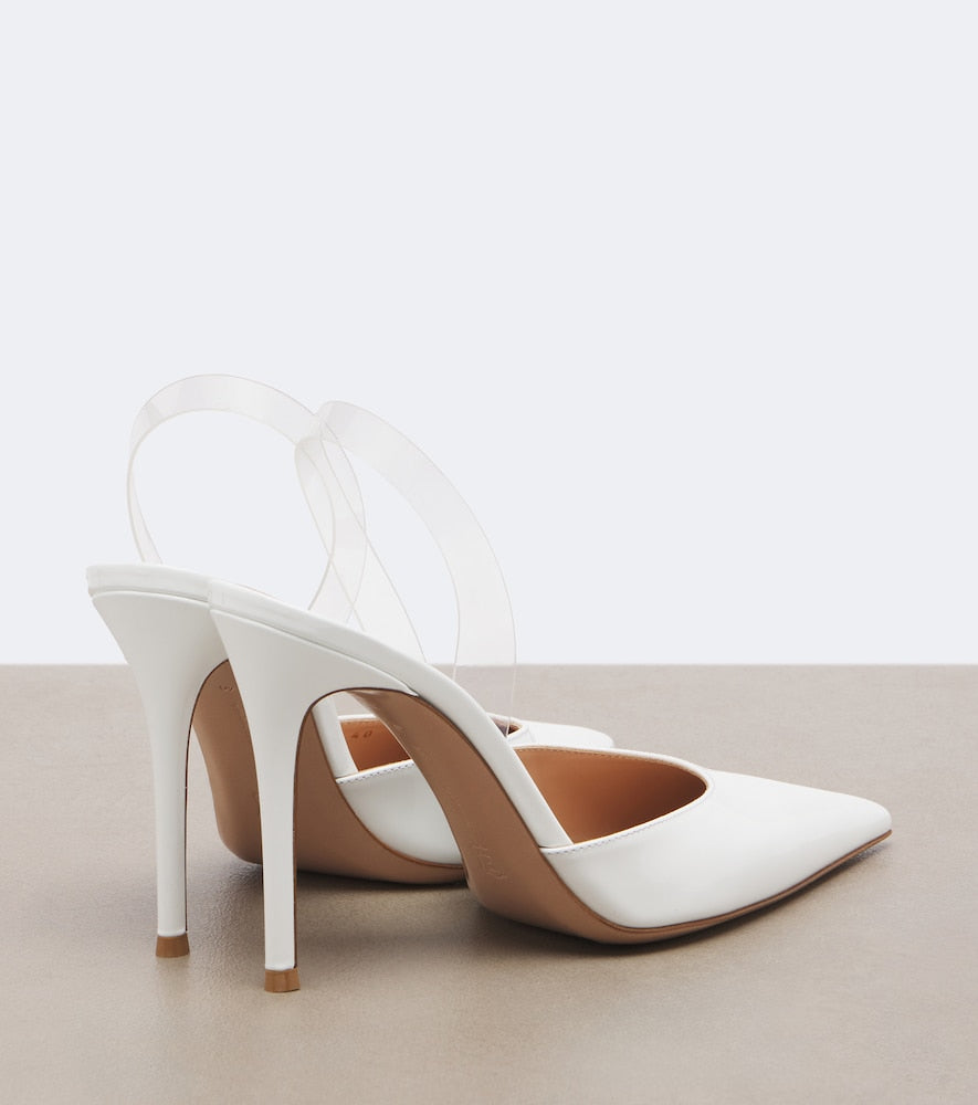 Gianvito Rossi Leather slingback pumps (White) - High-Heel Pumps