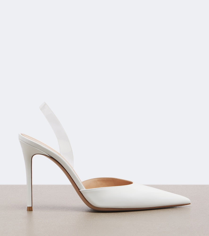 Gianvito Rossi Leather slingback pumps (White) - High-Heel Pumps