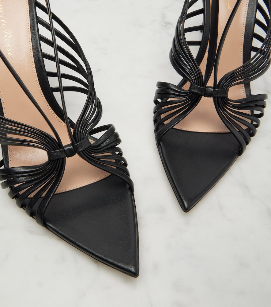 Gianvito Rossi Leather slingback sandals - Black Heeled Sandals