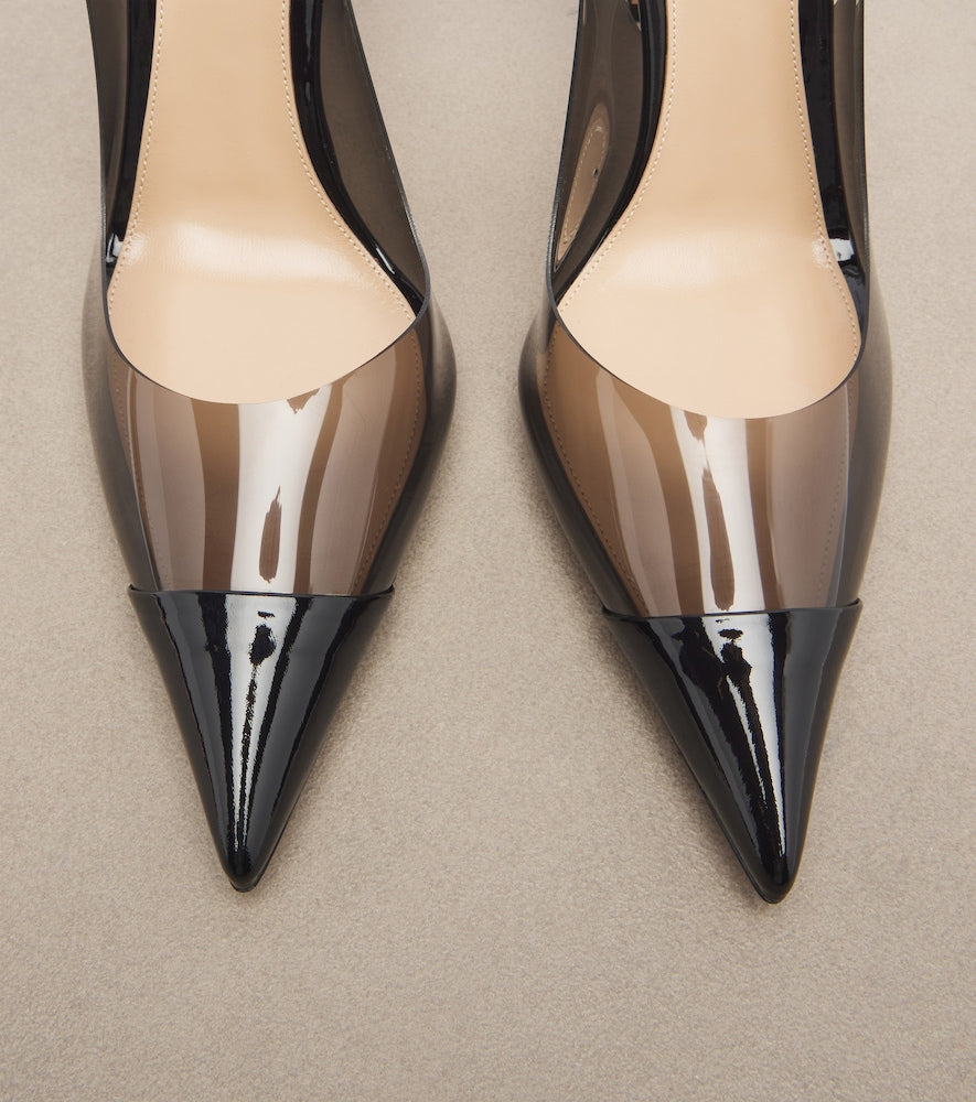 Gianvito Rossi Leather-trimmed PVC slingback pumps (Black) - High-Heel Pumps