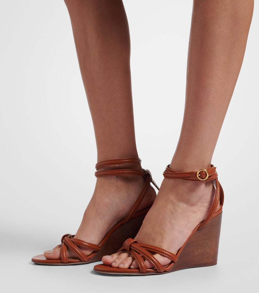Brown Gianvito Rossi Leather wedge sandals - Heeled Sandals