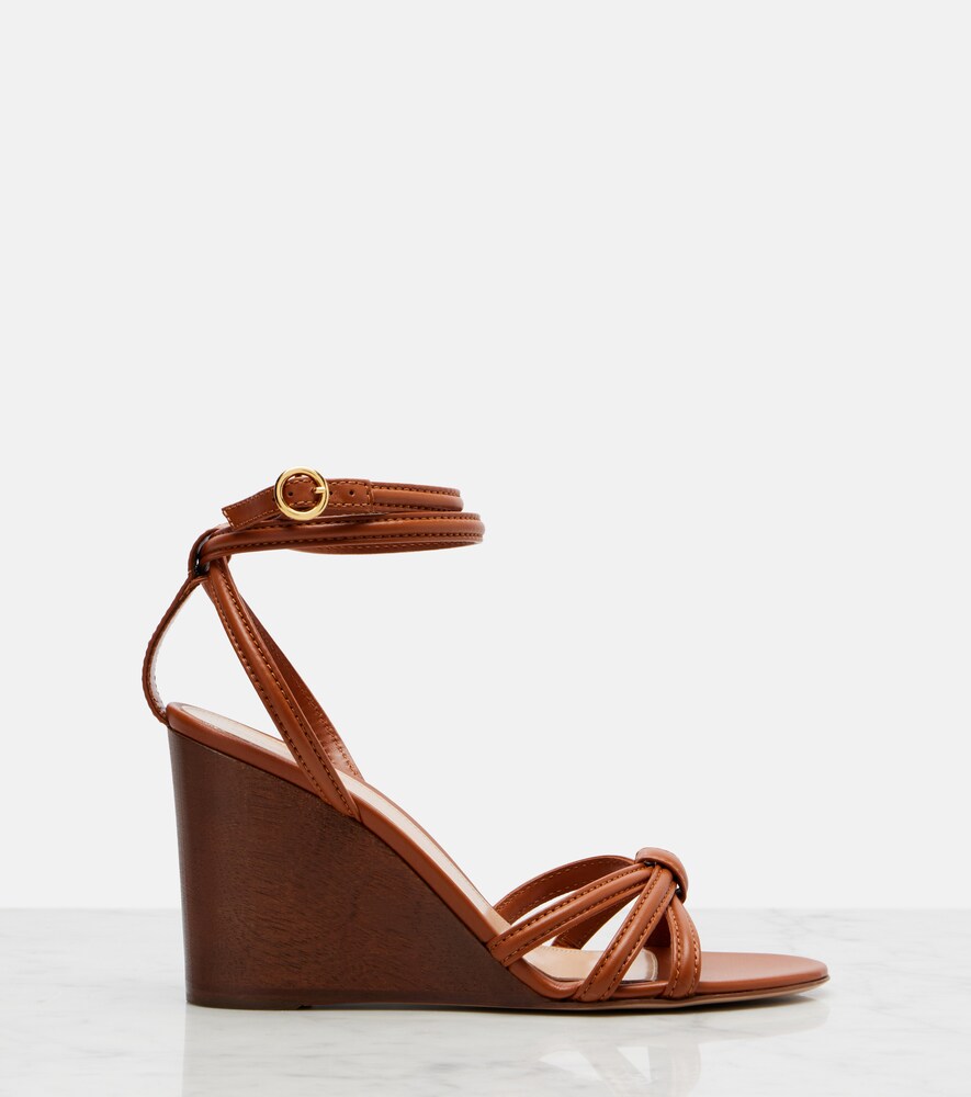Brown Gianvito Rossi Leather wedge sandals - Heeled Sandals