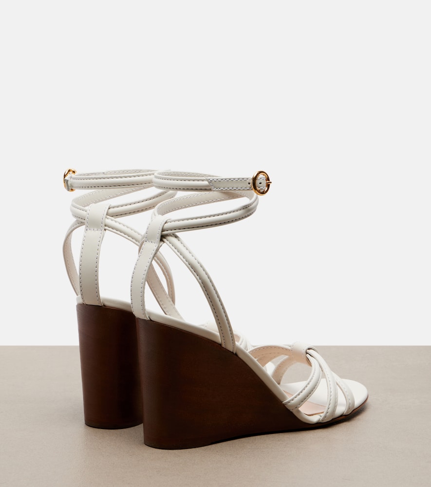 Gianvito Rossi Leather wedge sandals in White - Heeled Sandals