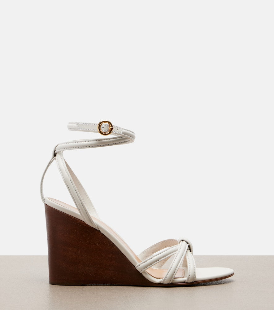 Gianvito Rossi Leather wedge sandals in White - Heeled Sandals