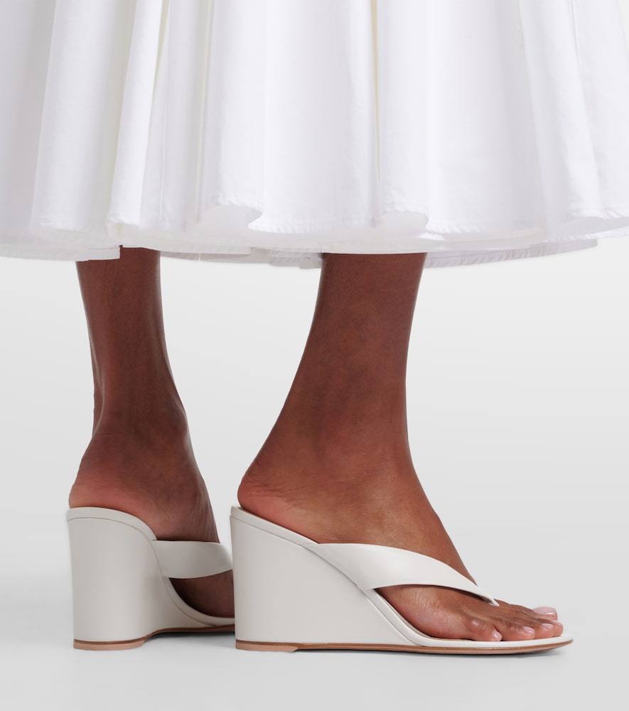 White Gianvito Rossi Leather wedge thong sandals - Heeled Sandals