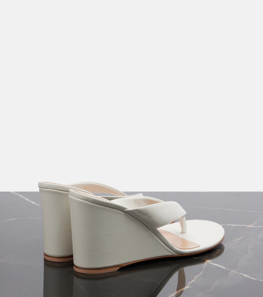 White Gianvito Rossi Leather wedge thong sandals - Heeled Sandals