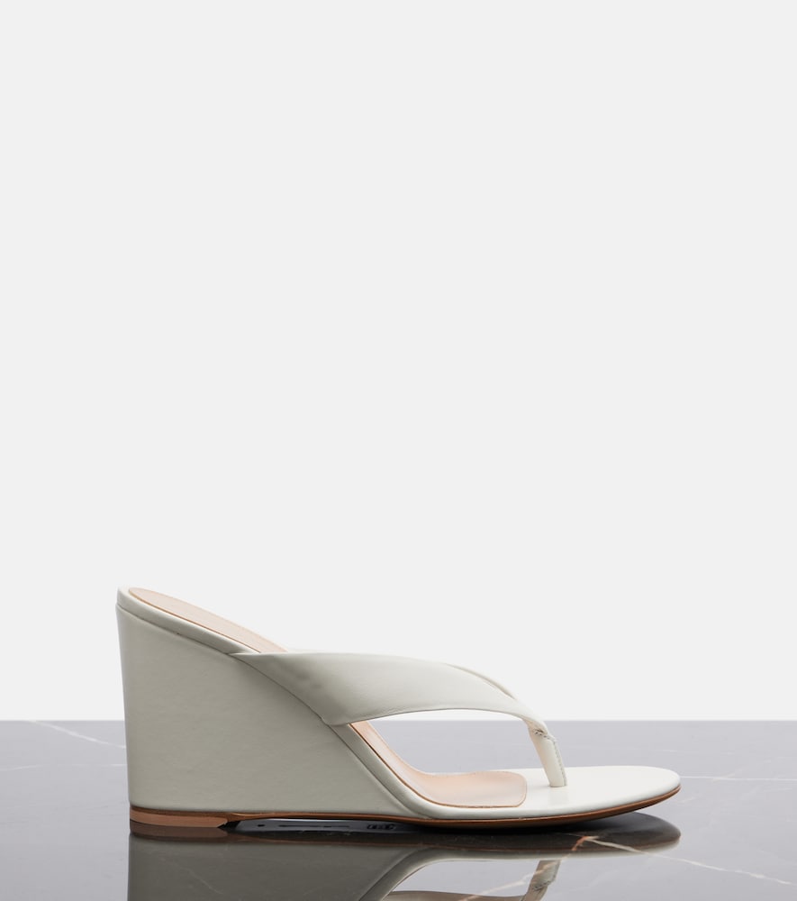 White Gianvito Rossi Leather wedge thong sandals - Heeled Sandals