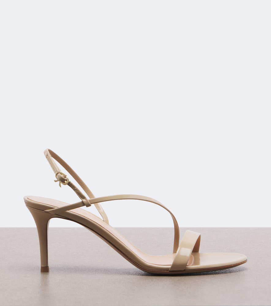 Gianvito Rossi Manhattan patent leather sandals (Beige) - High-Heel Sandals