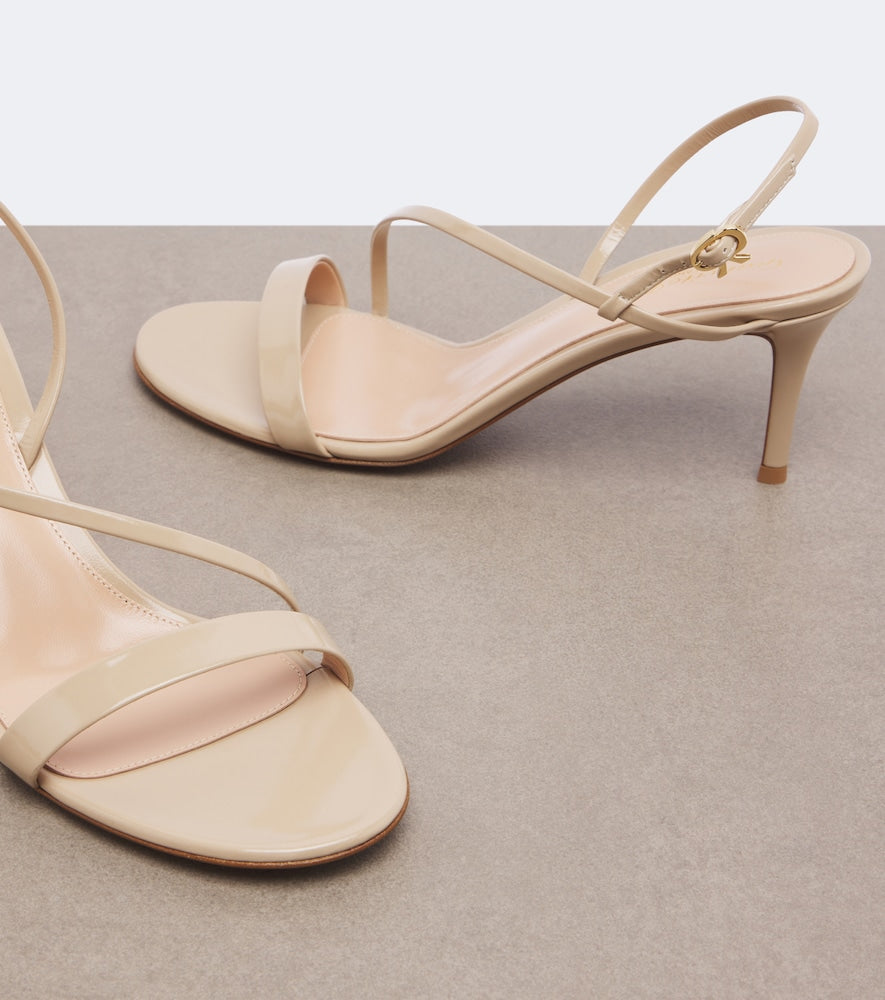 Gianvito Rossi Manhattan patent leather sandals (Beige) - High-Heel Sandals