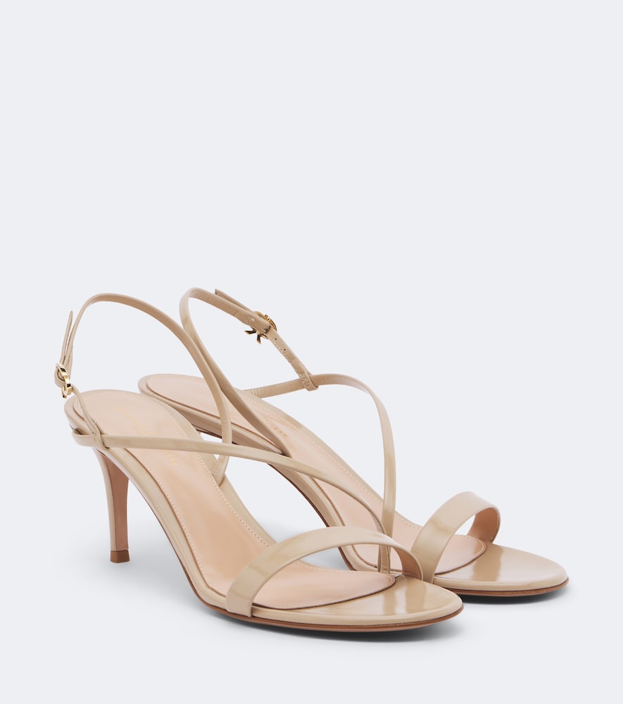 Gianvito Rossi Manhattan patent leather sandals (Beige) - High-Heel Sandals