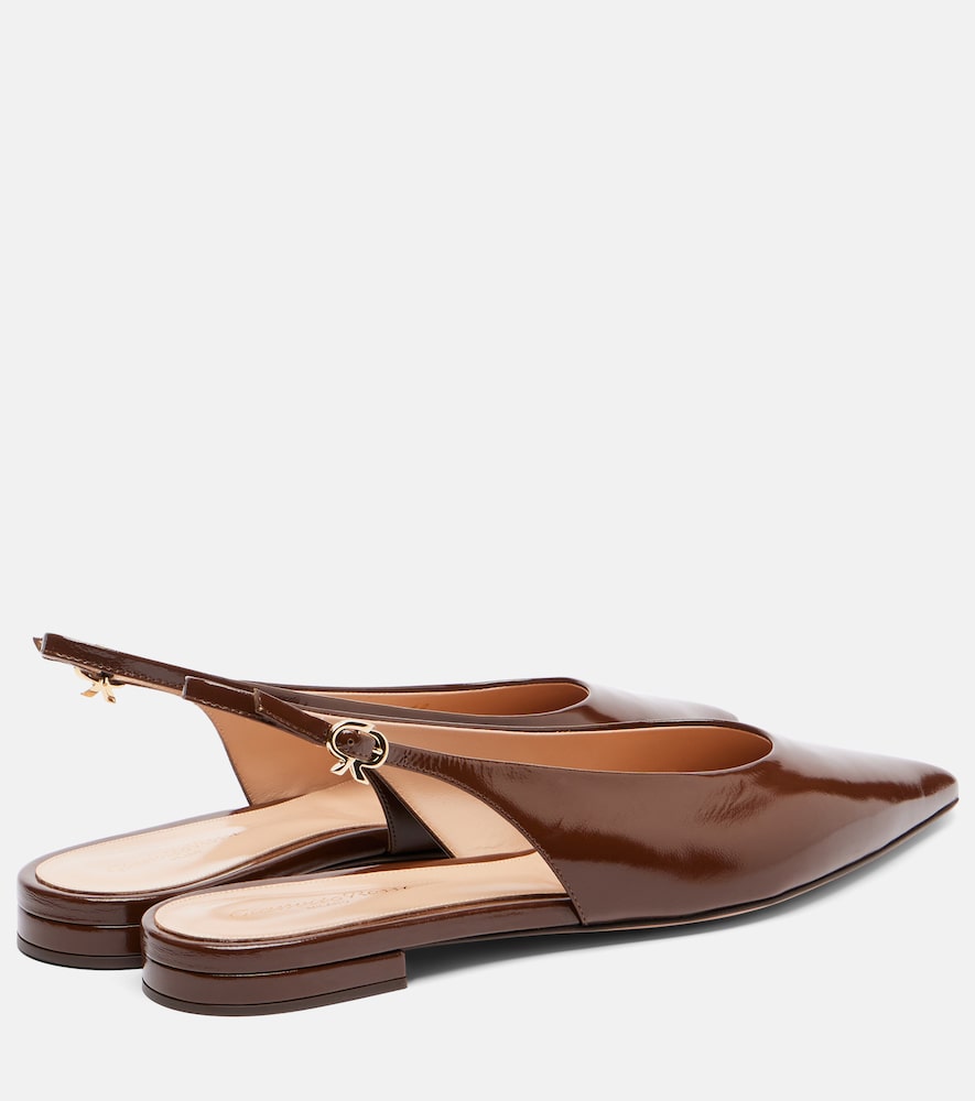 Gianvito Rossi Patent leather slingback flats (Brown) - Ballerina Flats