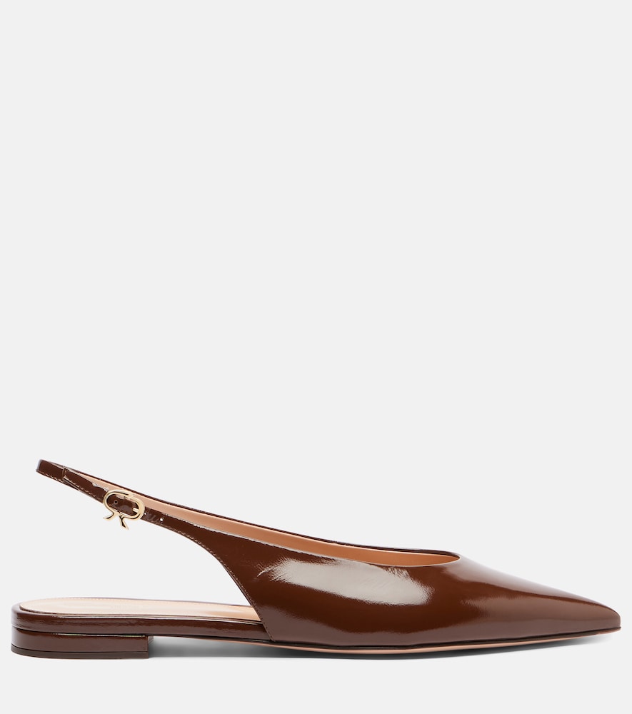 Gianvito Rossi Patent leather slingback flats (Brown) - Ballerina Flats