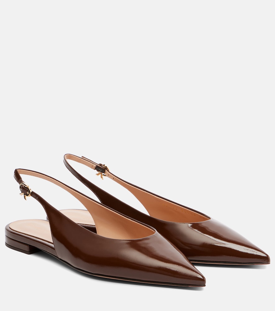 Gianvito Rossi Patent leather slingback flats (Brown) - Ballerina Flats