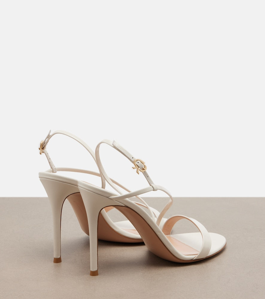 Gianvito Rossi Patent leather slingback sandals in White - Heeled Sandals
