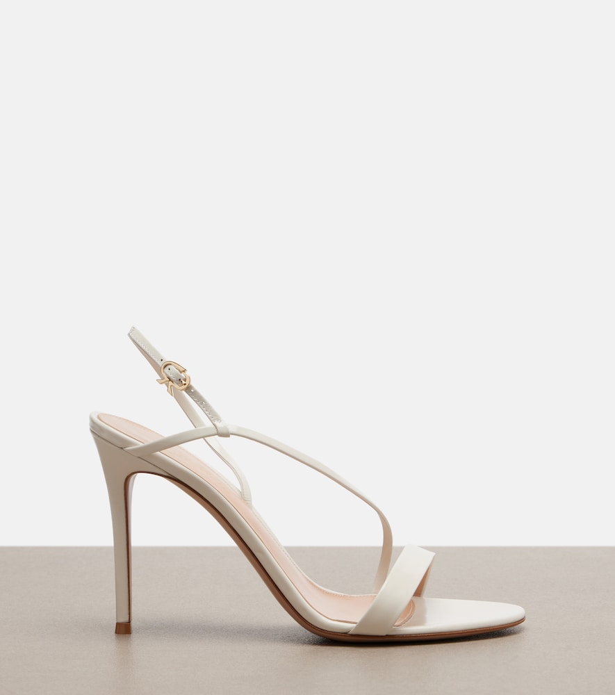 Gianvito Rossi Patent leather slingback sandals in White - Heeled Sandals