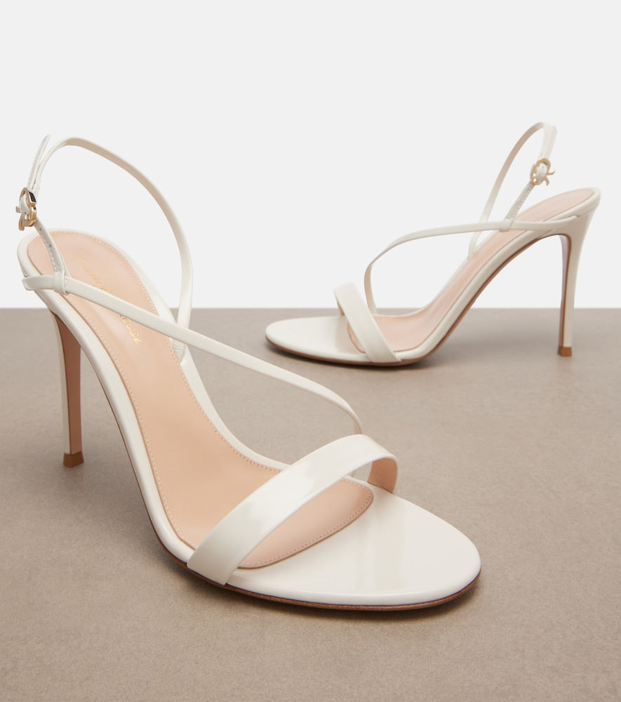 Gianvito Rossi Patent leather slingback sandals in White - Heeled Sandals